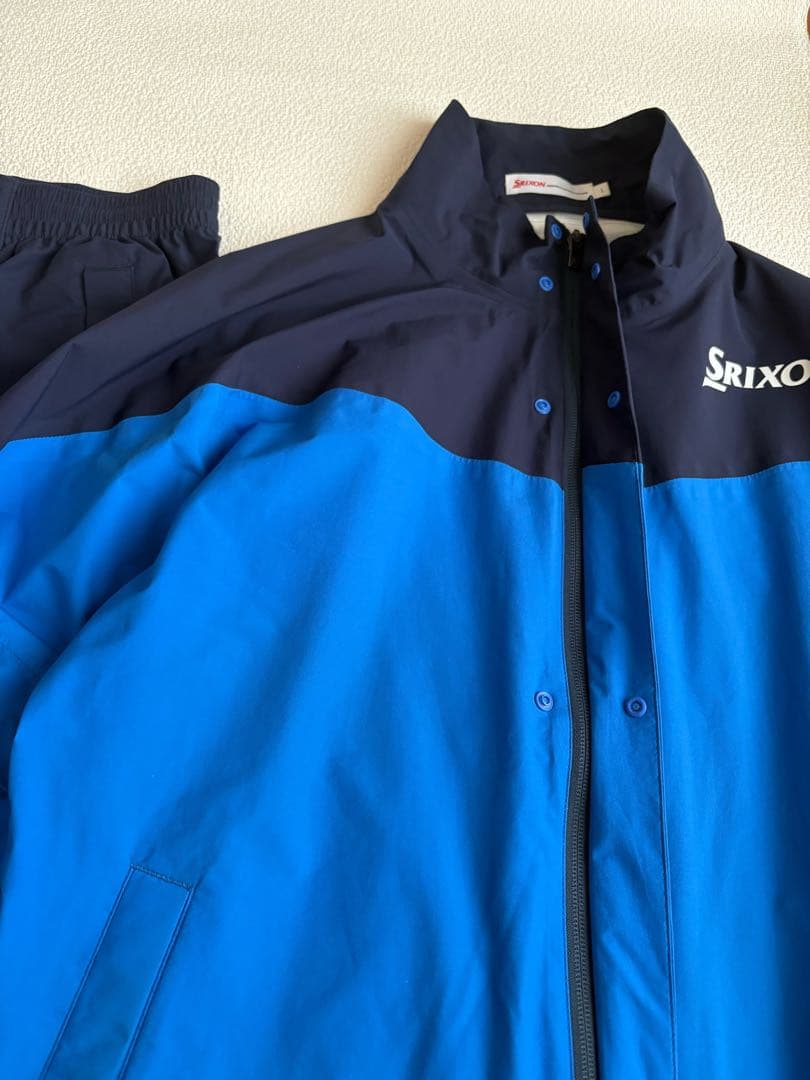 Srixon SMR1000メンズ レインウェア セットアップブルー撥水軽量