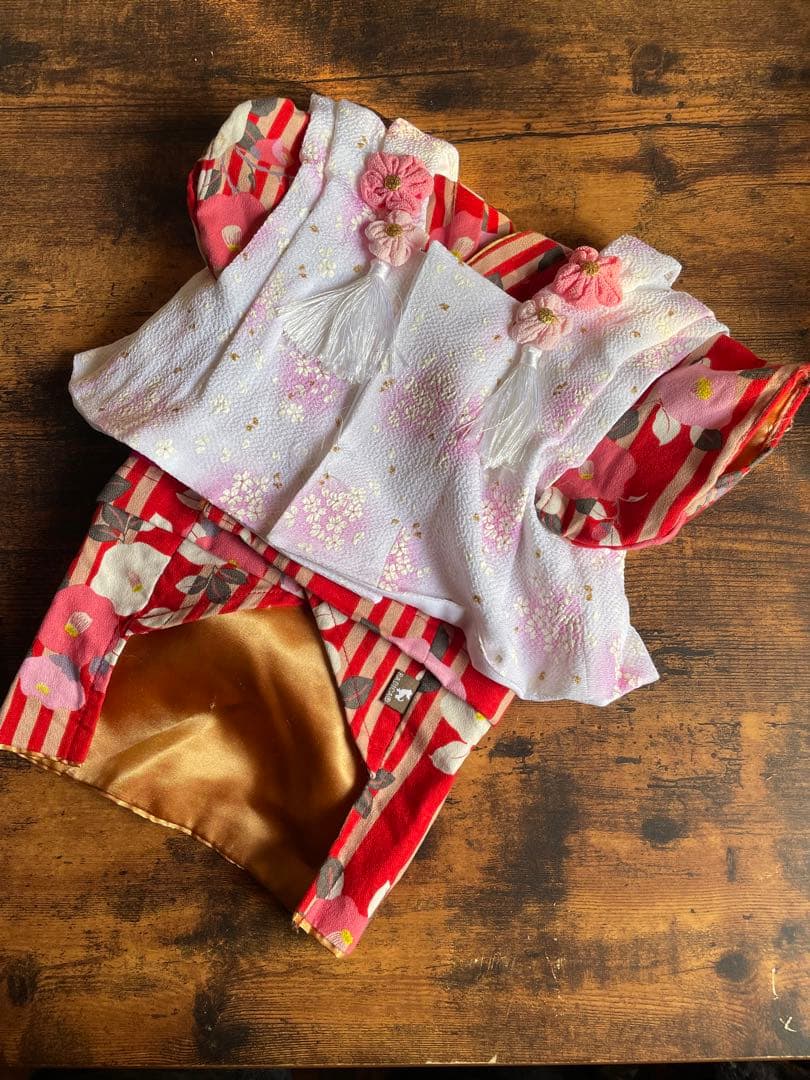お値下げ　犬服　お雛祭り　被布＆お着物＆ショールセット　サイズM