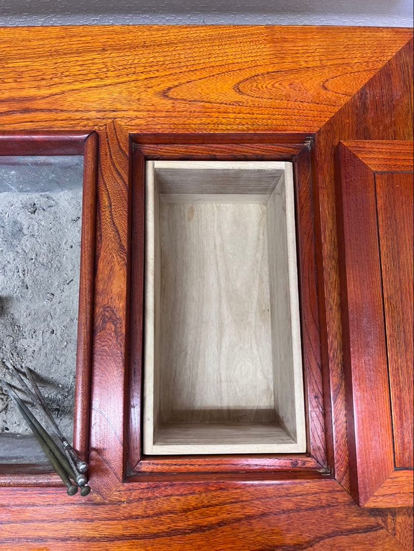 昭和レトロ　囲炉裏　座卓　引き出し付き　灰付き　五徳付き　火箸付き