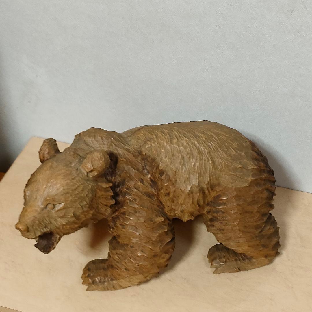 【お値引中】吠え熊 木彫熊 アイヌ民族彫刻家 川村エベレ作