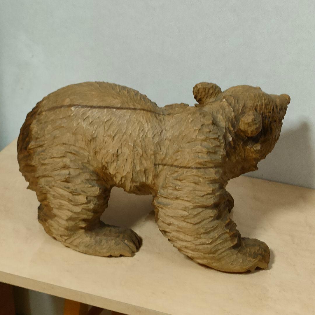 【お値引中】吠え熊 木彫熊 アイヌ民族彫刻家 川村エベレ作