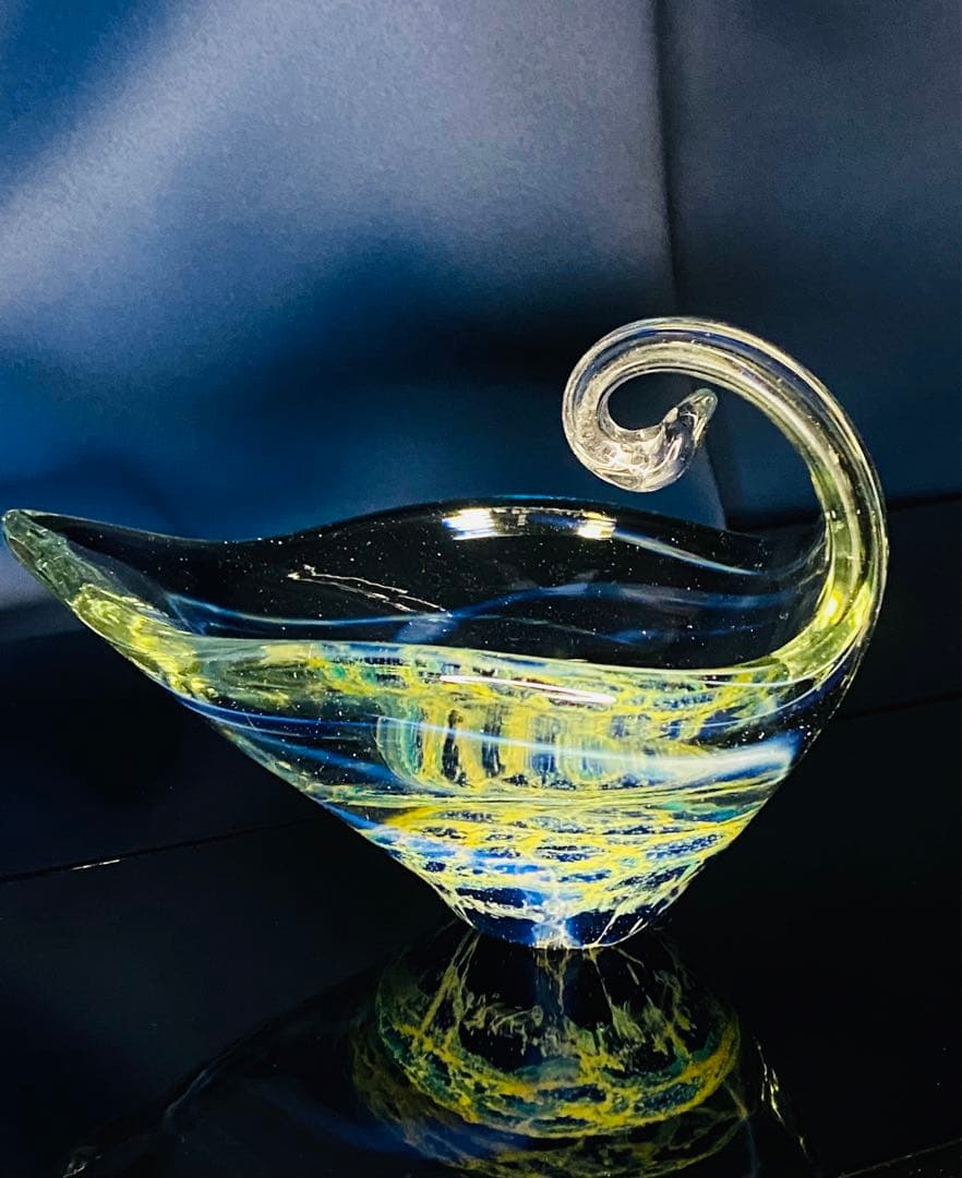 ガラス　小物入れ　サインあり　宇宙　アース　地中海　海底　惑星　地球　神秘