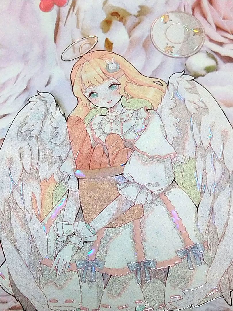 J469＃天使夜餐(贝壳光)阅后即焚切り売り海外人物マステ女の子