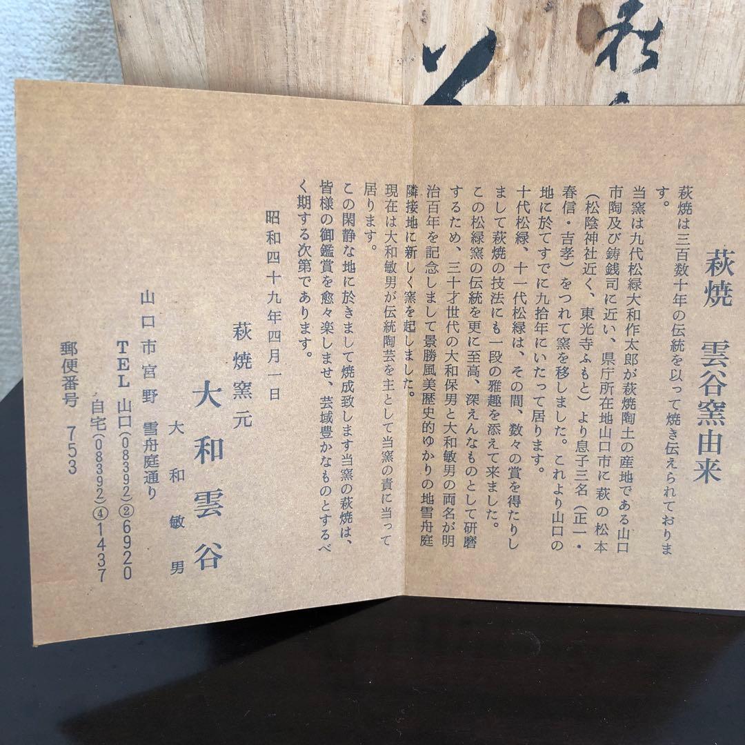 萩焼　大和雲谷窯　　茶碗