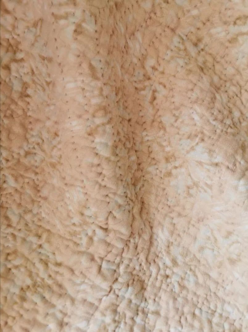 英国アンティーク ウェールズ/ダーラムキルト 肉厚ブティ風 ベージュボタニカル柄