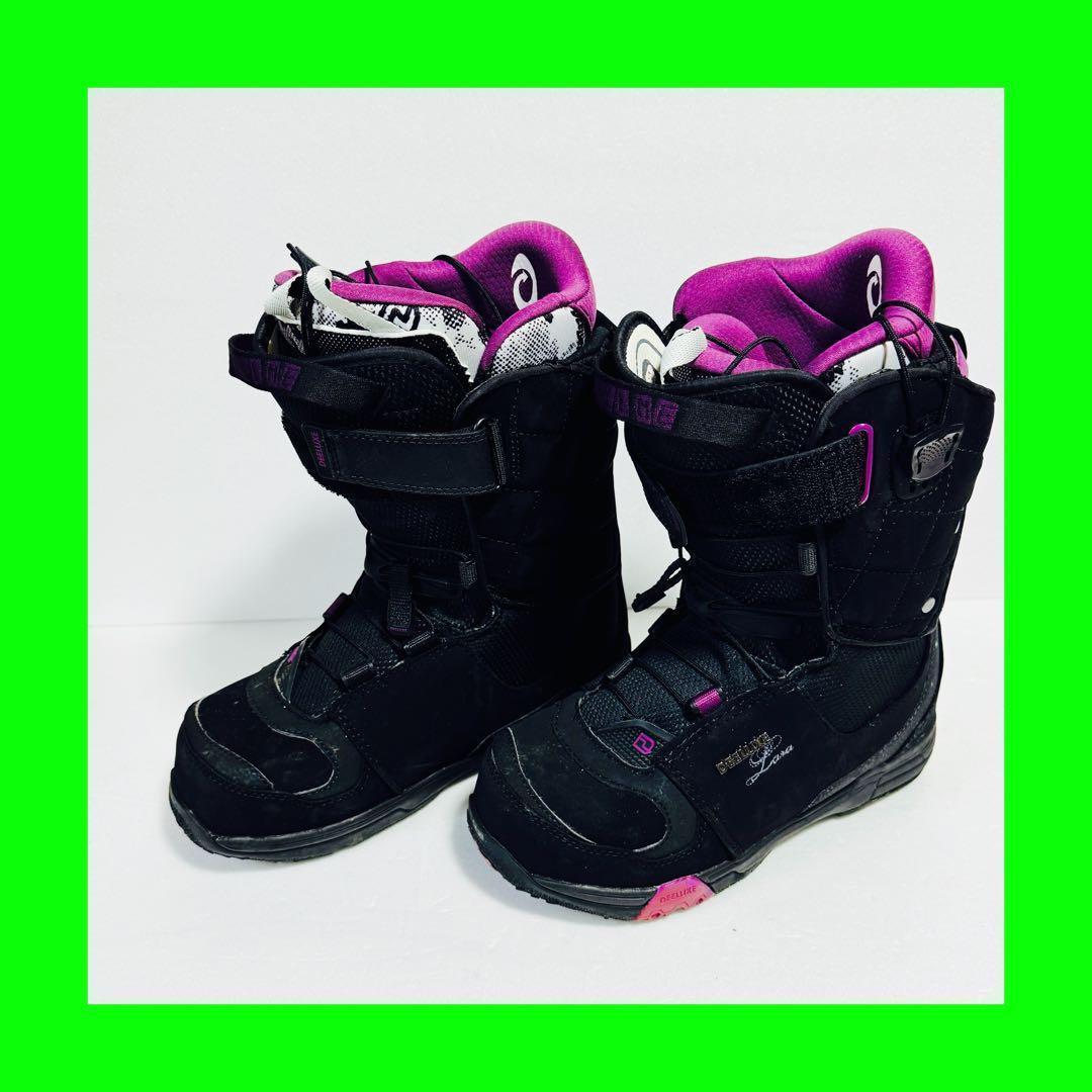 24.5cm スノーボードブーツ レディース DEELUXE 黒紫色 初心者