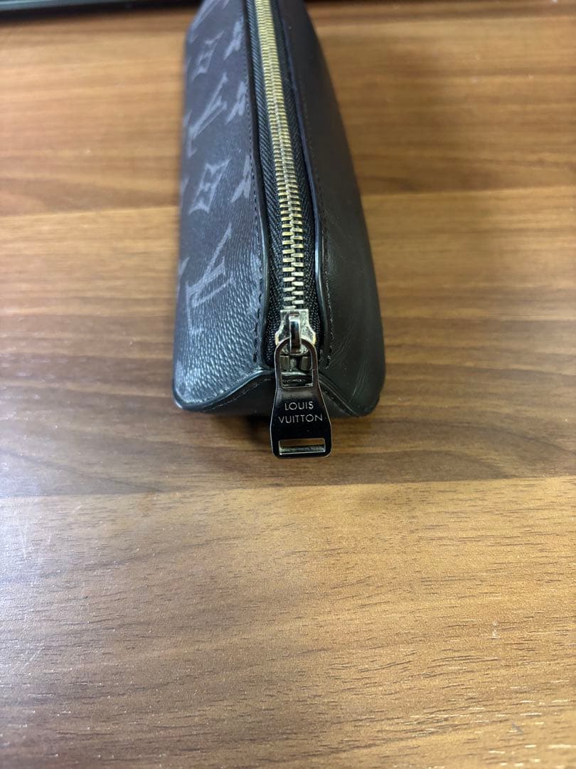 【美品】Louis Vuitton ブラックレザーペンケース