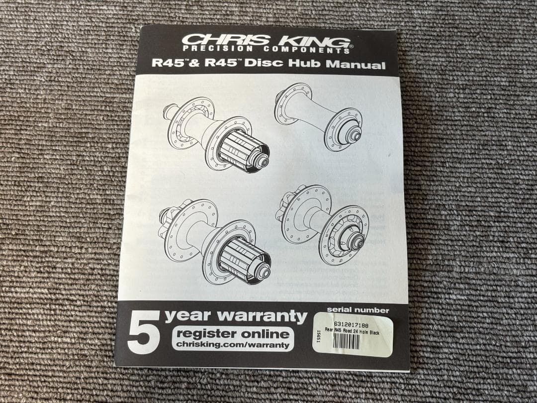 【美品】クリスキングChris King R45 24H リアハブ