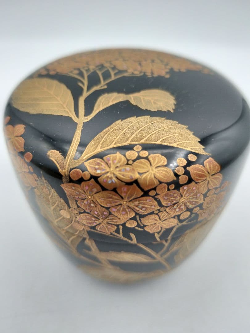 b853【新品・未使用】大棗 紫陽花 村田道寛 木箱 茶道具