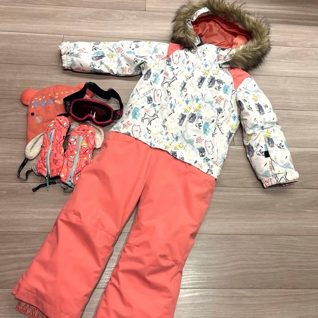 1回着★ROXY スキーウェア　帽子グローブゴーグルセット