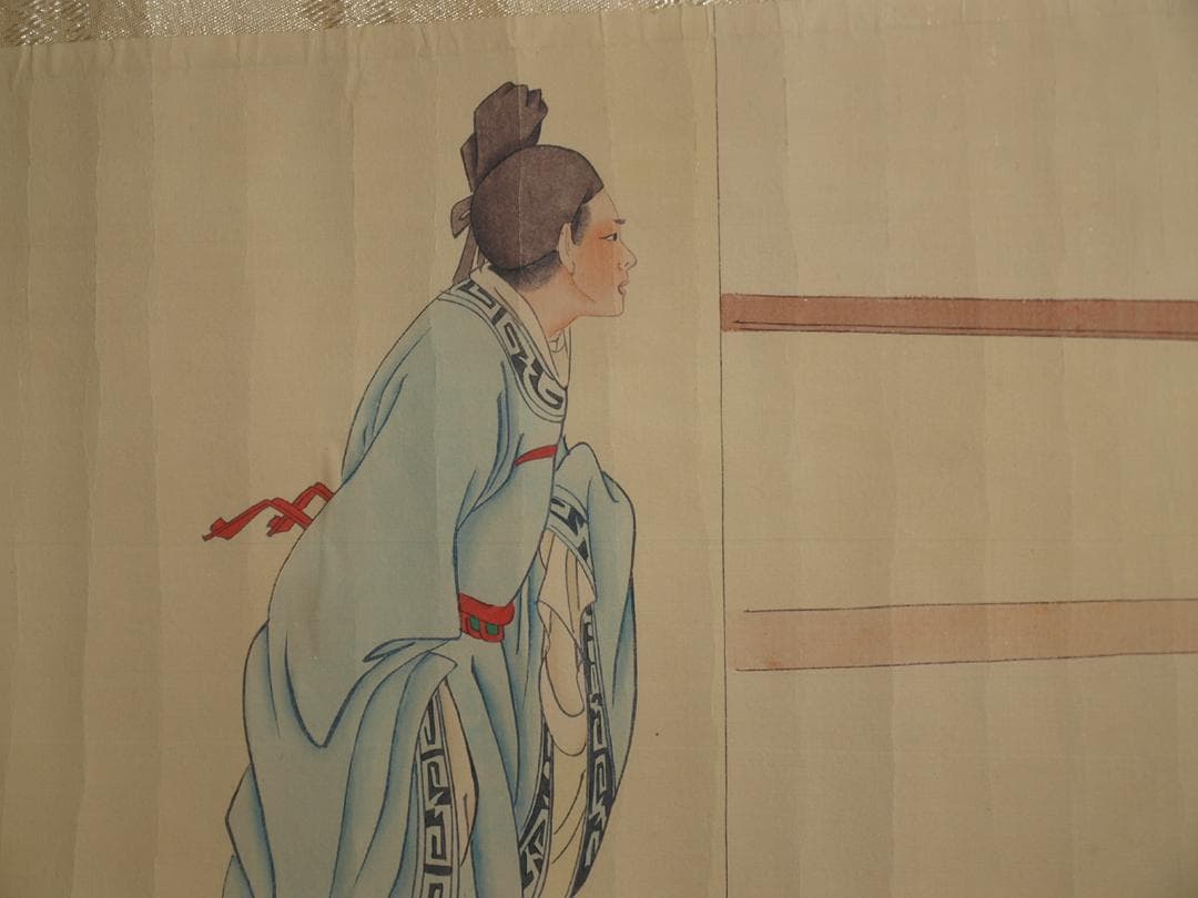 骨董市仕入れ品　中国唐時代の掛軸　激安骨董品　肉筆保証 BD418A8-2