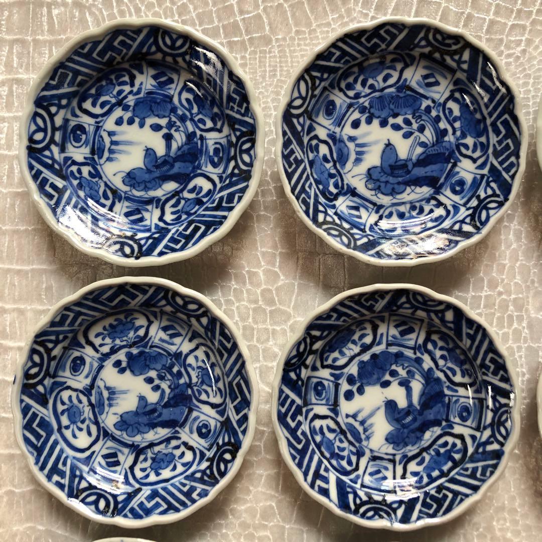 古伊万里 芙蓉手染付花鳥図手塩皿20枚　文化文政期