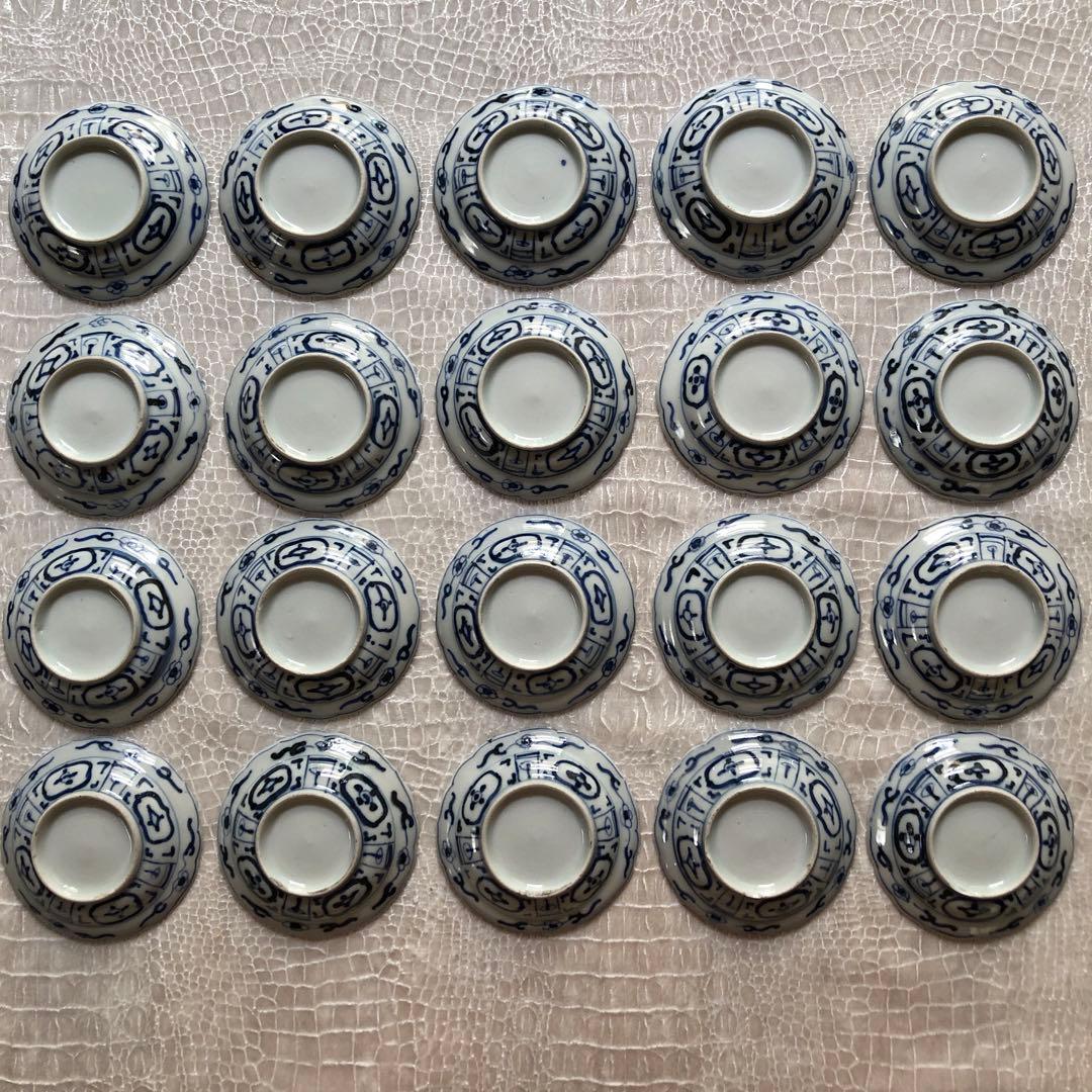 古伊万里 芙蓉手染付花鳥図手塩皿20枚　文化文政期