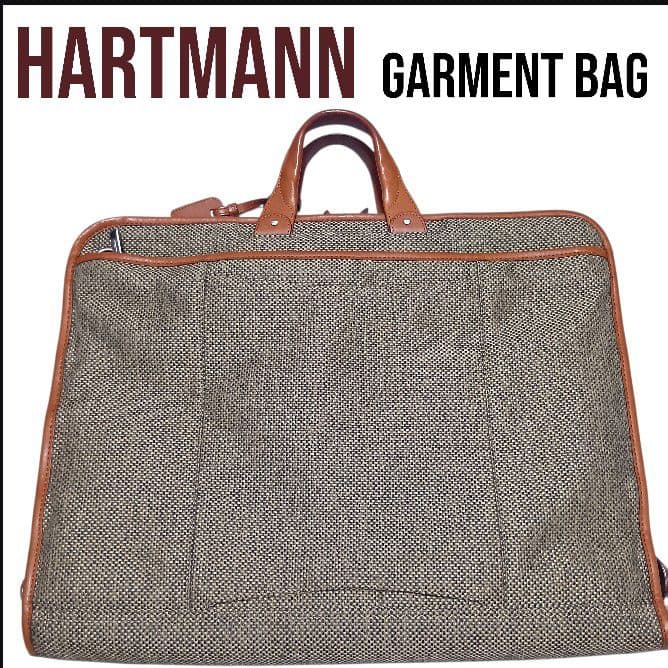 【美品】Hartmann ハートマン レザー ツイード ガーメントケース