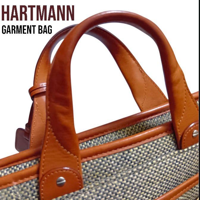 【美品】Hartmann ハートマン レザー ツイード ガーメントケース