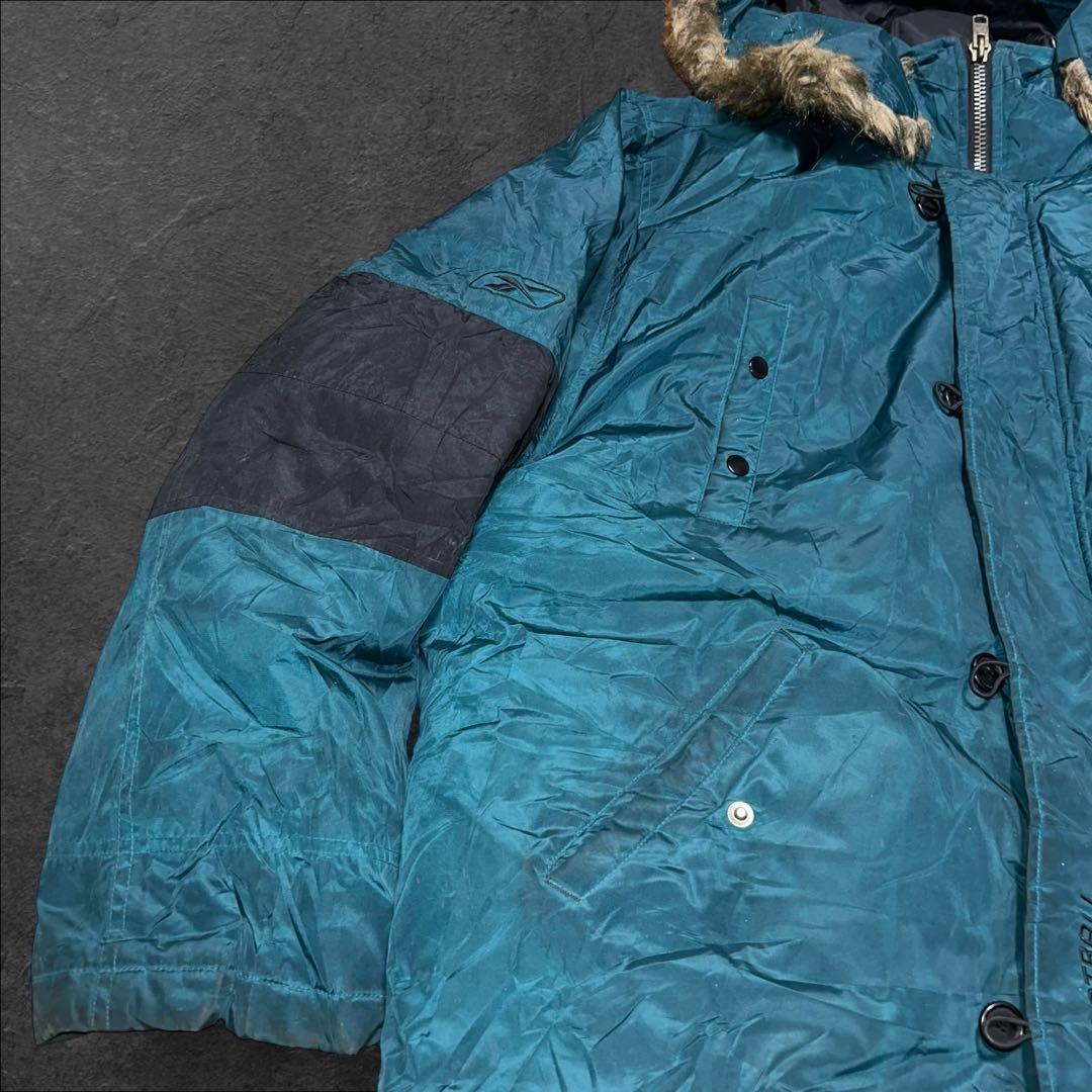 00s Reebok NFL オンフィールド 刺繍ロゴファー付き中綿ジャケット