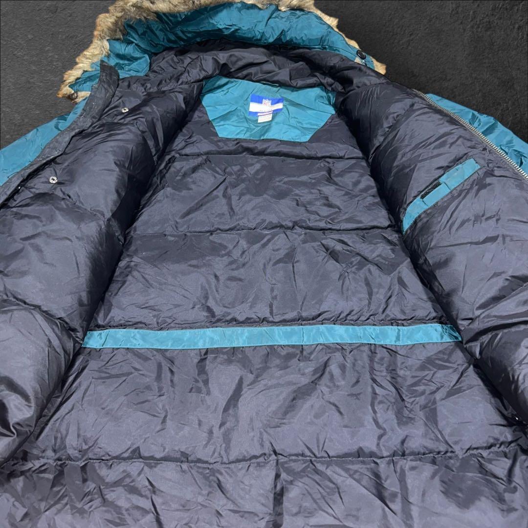 00s Reebok NFL オンフィールド 刺繍ロゴファー付き中綿ジャケット