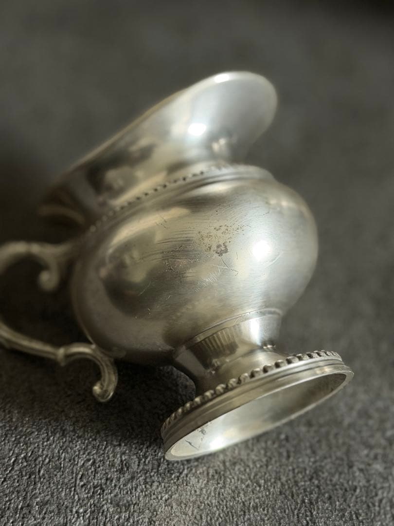 アンティーク　ポット&クリーマーセット　ピューター