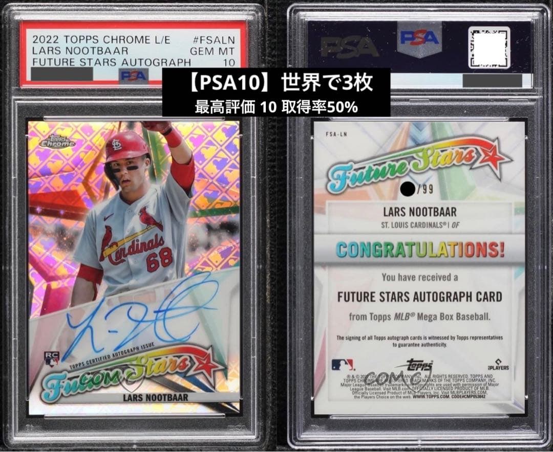 【PSA10最高評価】ヌートバー RC 直筆サイン シリアルナンバー /99