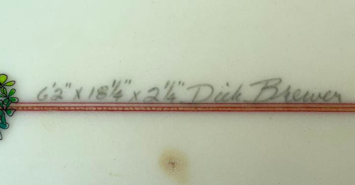 ディックブリューワー ハンドシェイプ 6'2\"×18 1/4\"×2 1/4\"