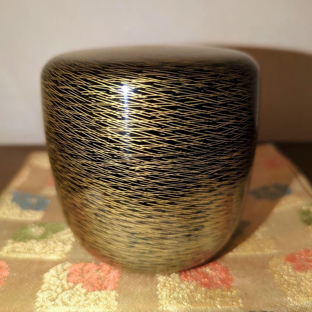 【特価！】【茶道具】棗 松葉沈金　輪島塗　 加門彰作　共箱