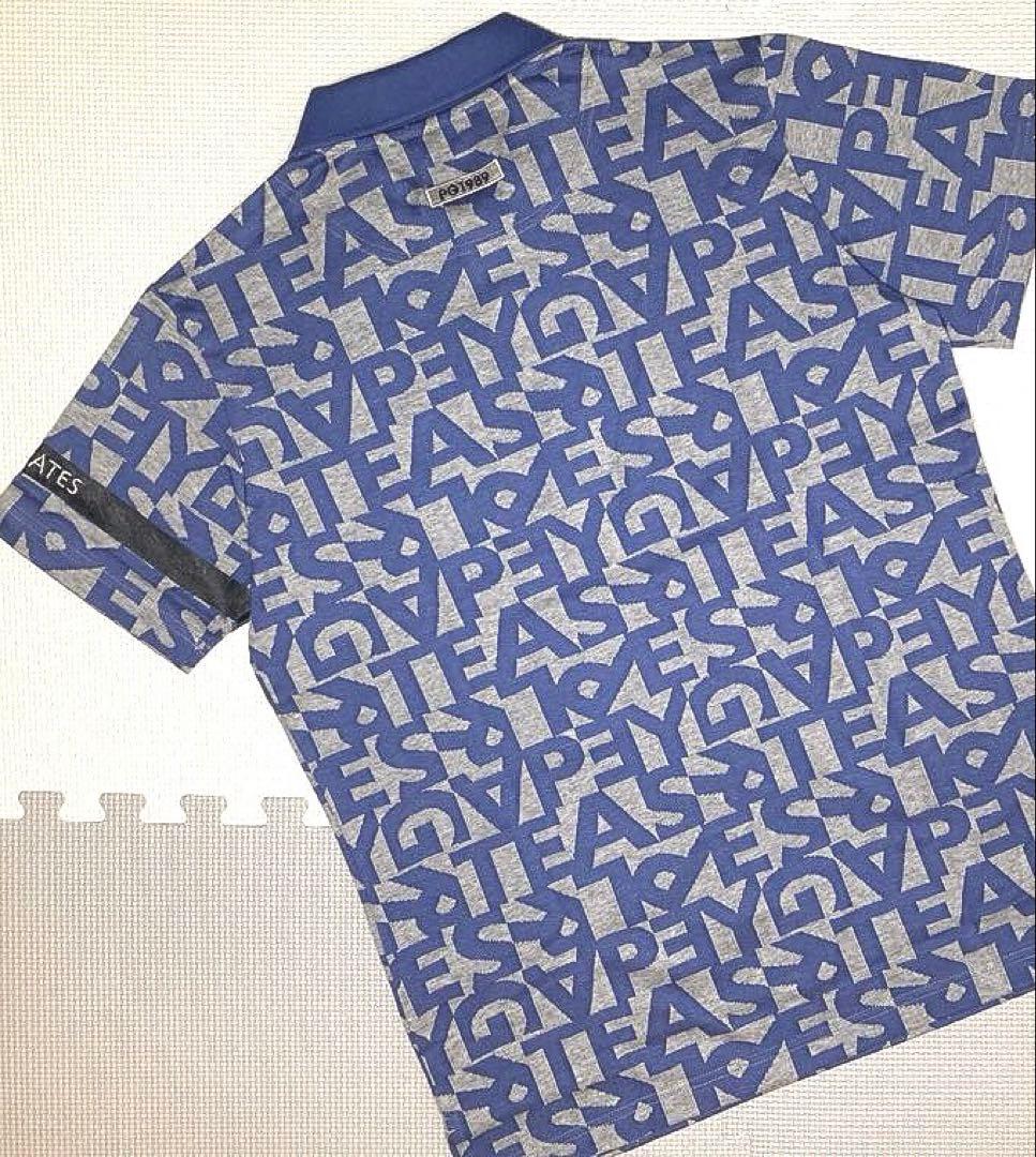 パーリーゲイツ ジャガード織 ランダムロゴ柄ポロシャツ（ブルー系／5）