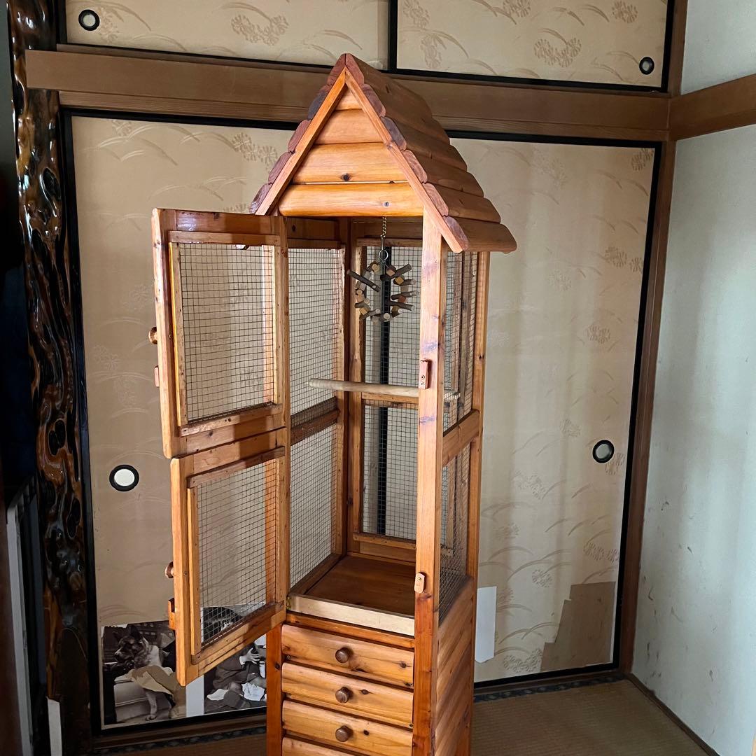 【手渡し限定】ログハウス風鳥小屋