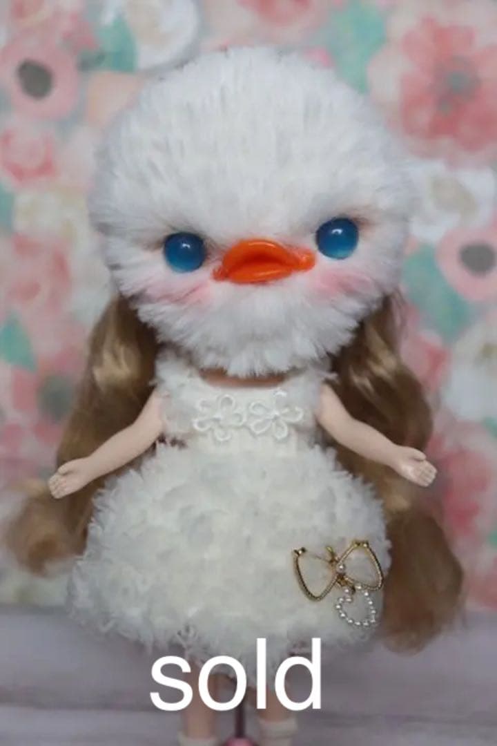 アヒルのお面　ミディブライス アウトフィット　編みぐるみ　ブライス