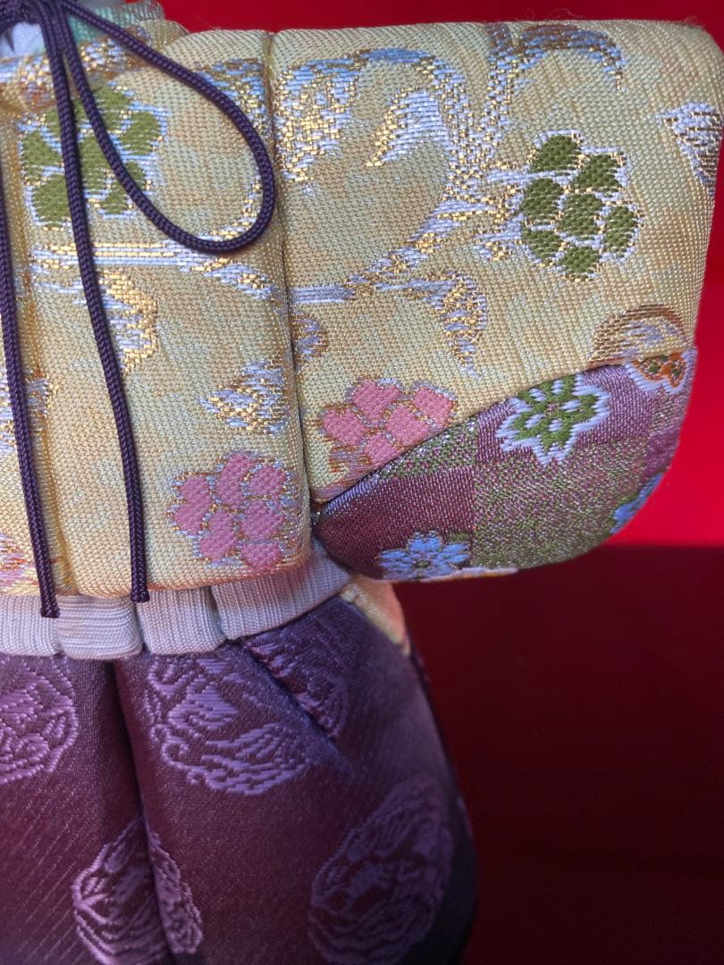 真多呂作　東京久月監製　木目込み人形　光栄立雛ガラスケース入