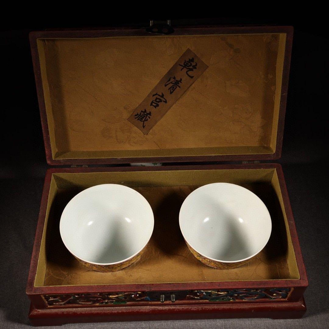中国古美術 唐物旧蔵 大清雍正年御製粉彩　官窯茶碗ペア　開運中国骨董 大珍品希少