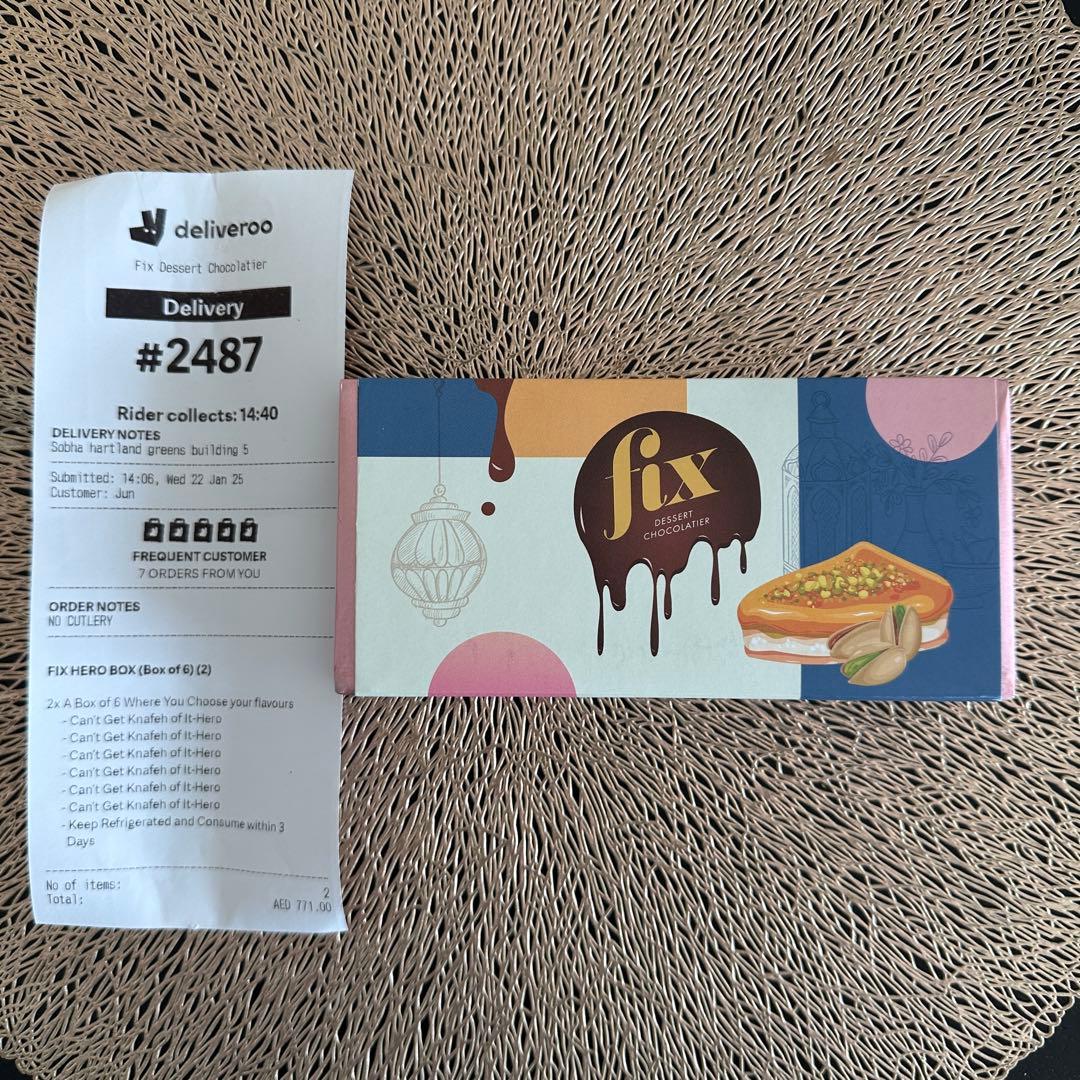 Fix Dessert Chocolatier 6枚Box　1/22製造　袋付き