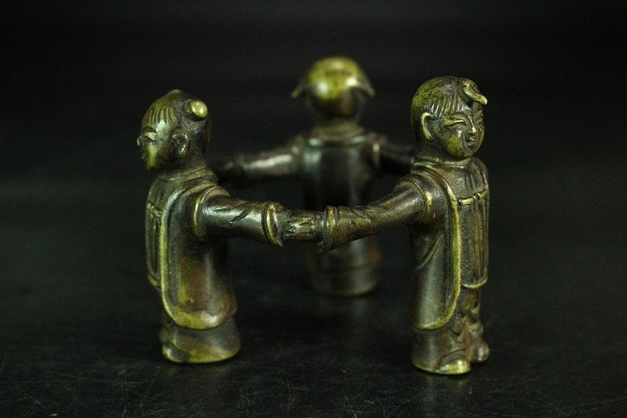 茶道具 唐物 三唐子 蓋置 時代物(K-A824)