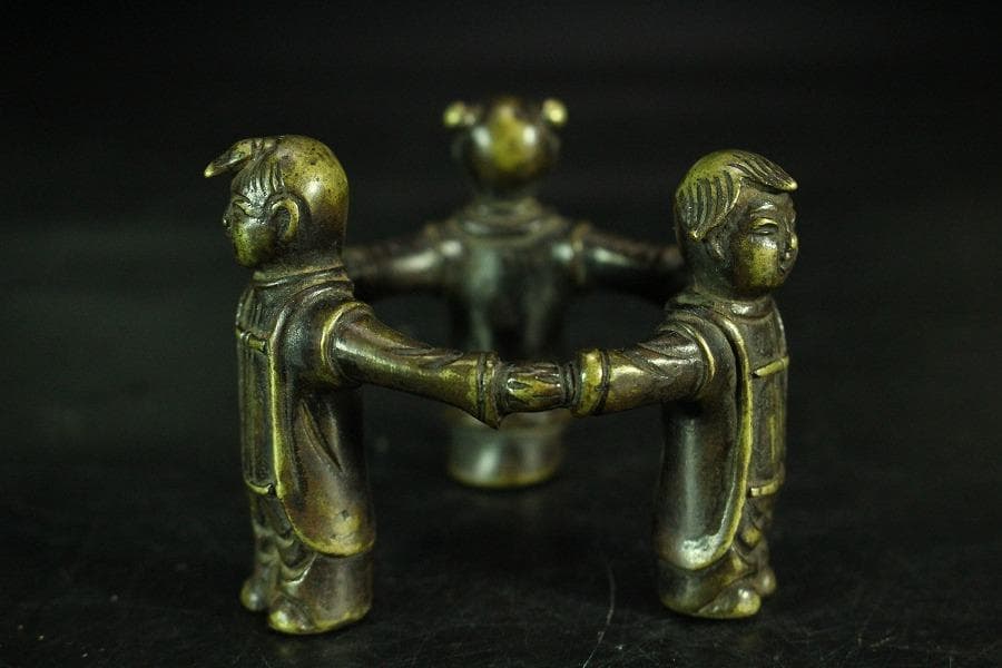 茶道具 唐物 三唐子 蓋置 時代物(K-A824)