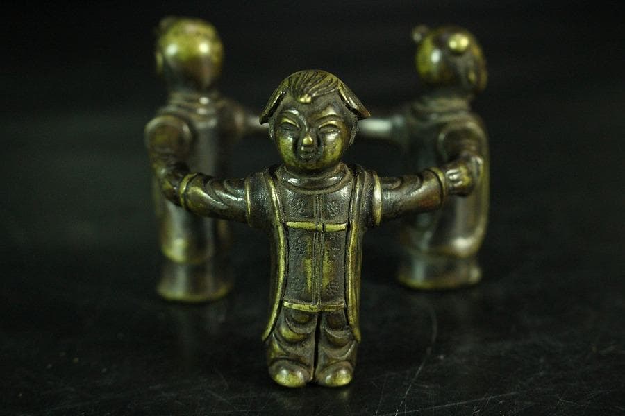 茶道具 唐物 三唐子 蓋置 時代物(K-A824)