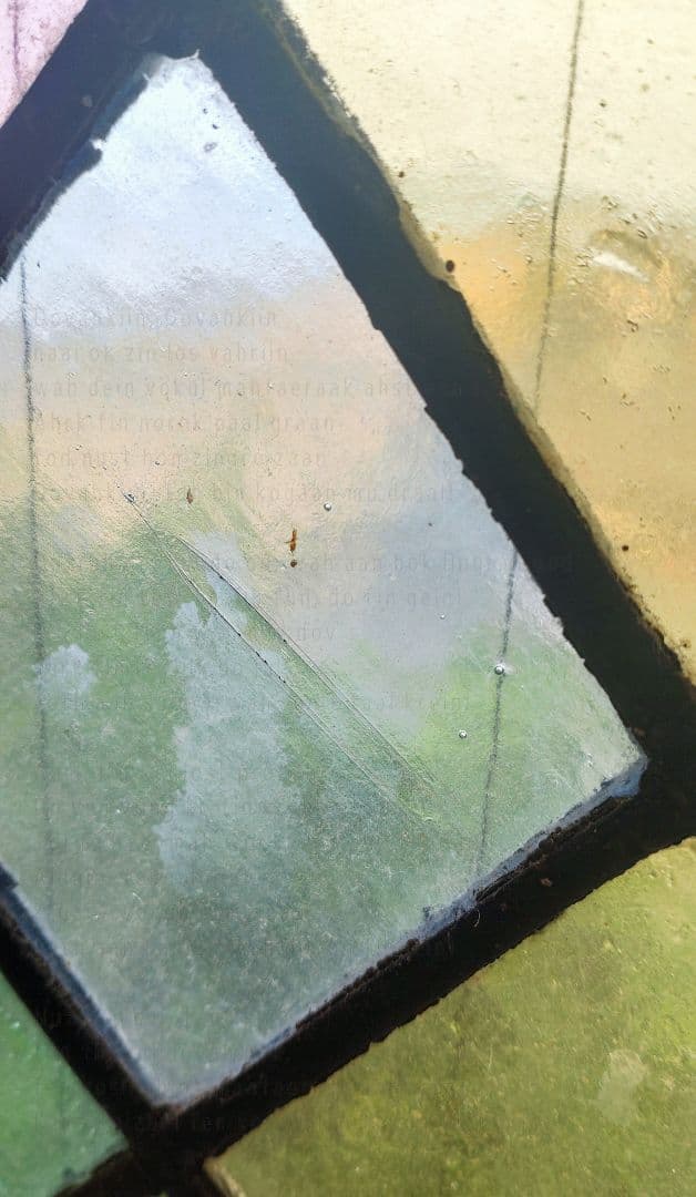 英国アンティーク／100年以上前のステンドグラス　窓枠　ドア