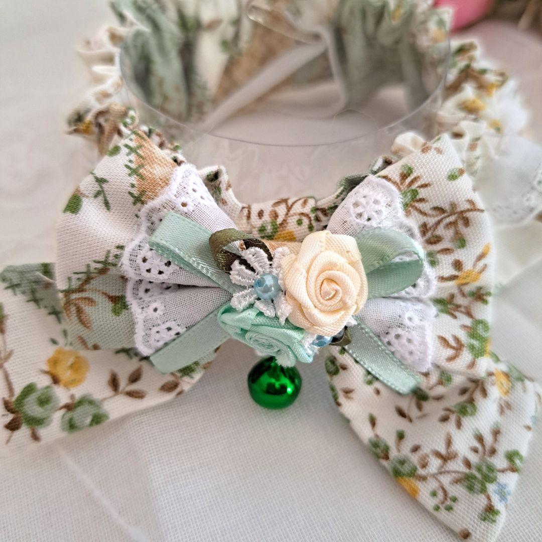 短毛シュシュ(カントリーパッチワークグリーン)わんちゃん猫ちゃん用