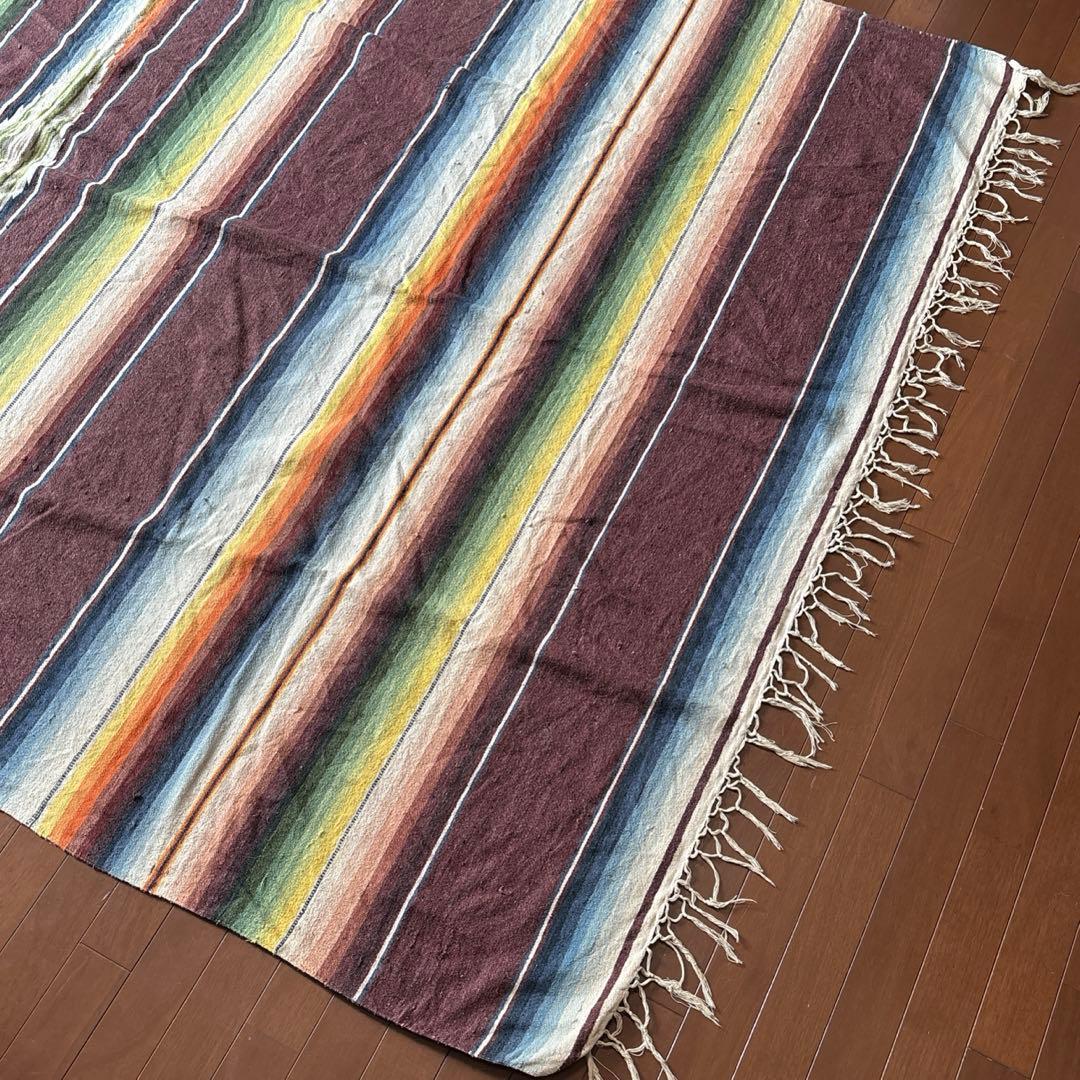 USヴィンテージ　メキシカンラグ　大判　マルチカバー　ブランケット　インテリア