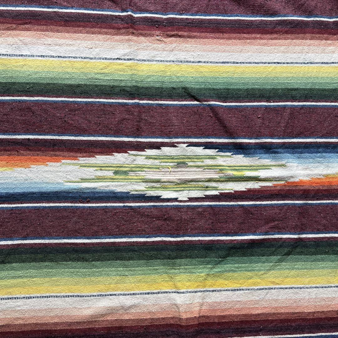 USヴィンテージ　メキシカンラグ　大判　マルチカバー　ブランケット　インテリア