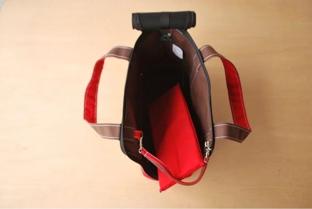 【ネルピエロッ】TEMBEA キャリーバッグ Mサイズ ブラウン/レッド