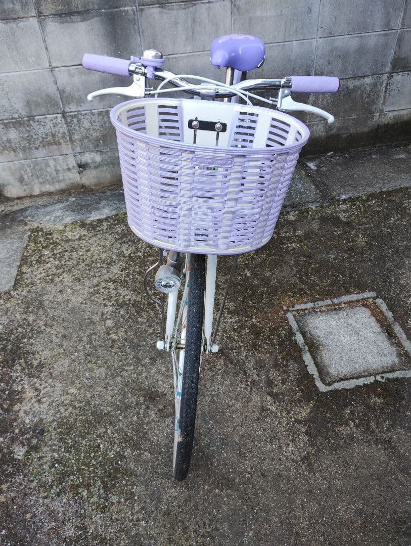 ★Ria★子供用自転車 紫色 カラフル花付き(24インチ)＆ヘルメット付き