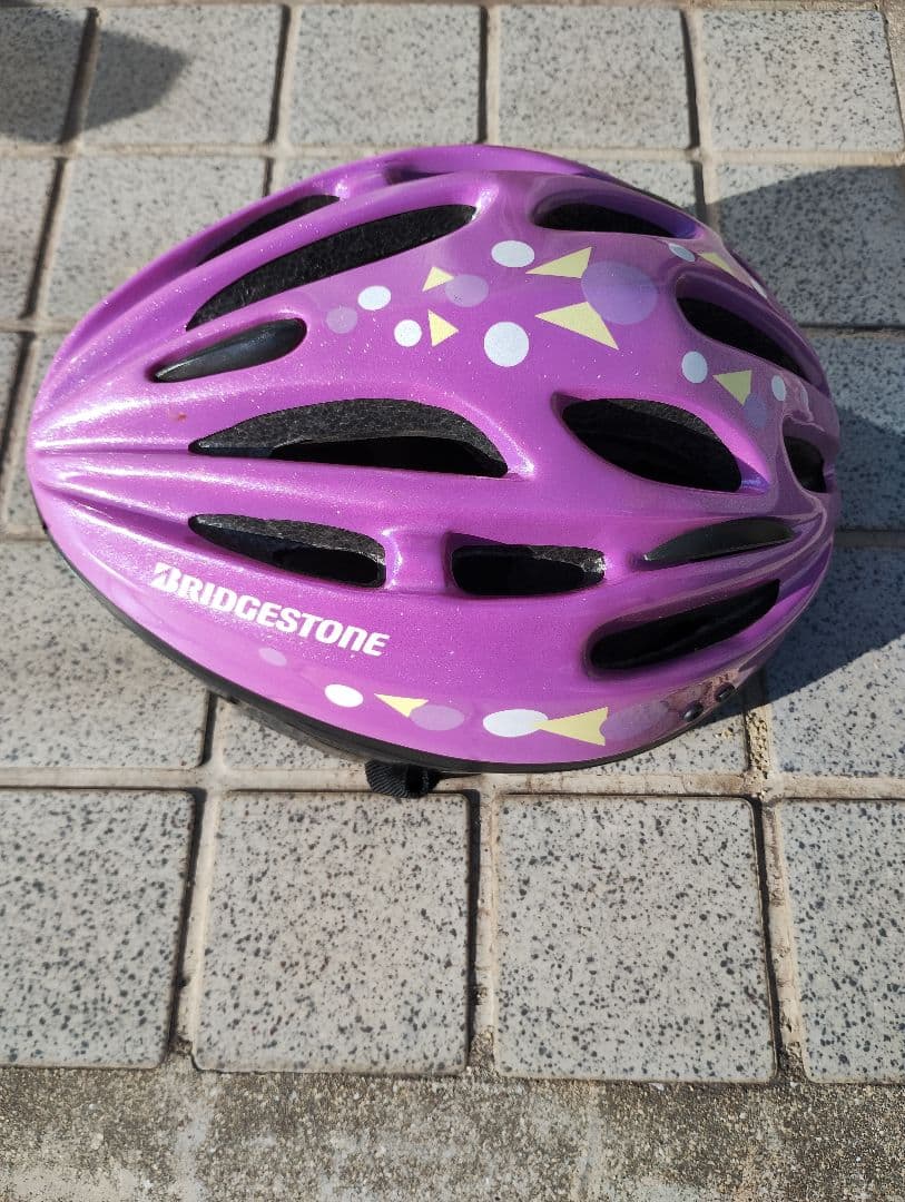 ★Ria★子供用自転車 紫色 カラフル花付き(24インチ)＆ヘルメット付き