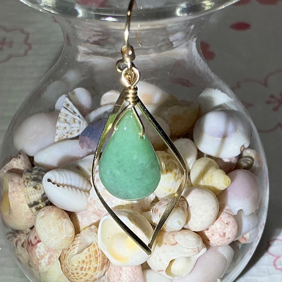 【専用】金山谷翡翠　ティアドロップピアス　14kgf ※片耳用