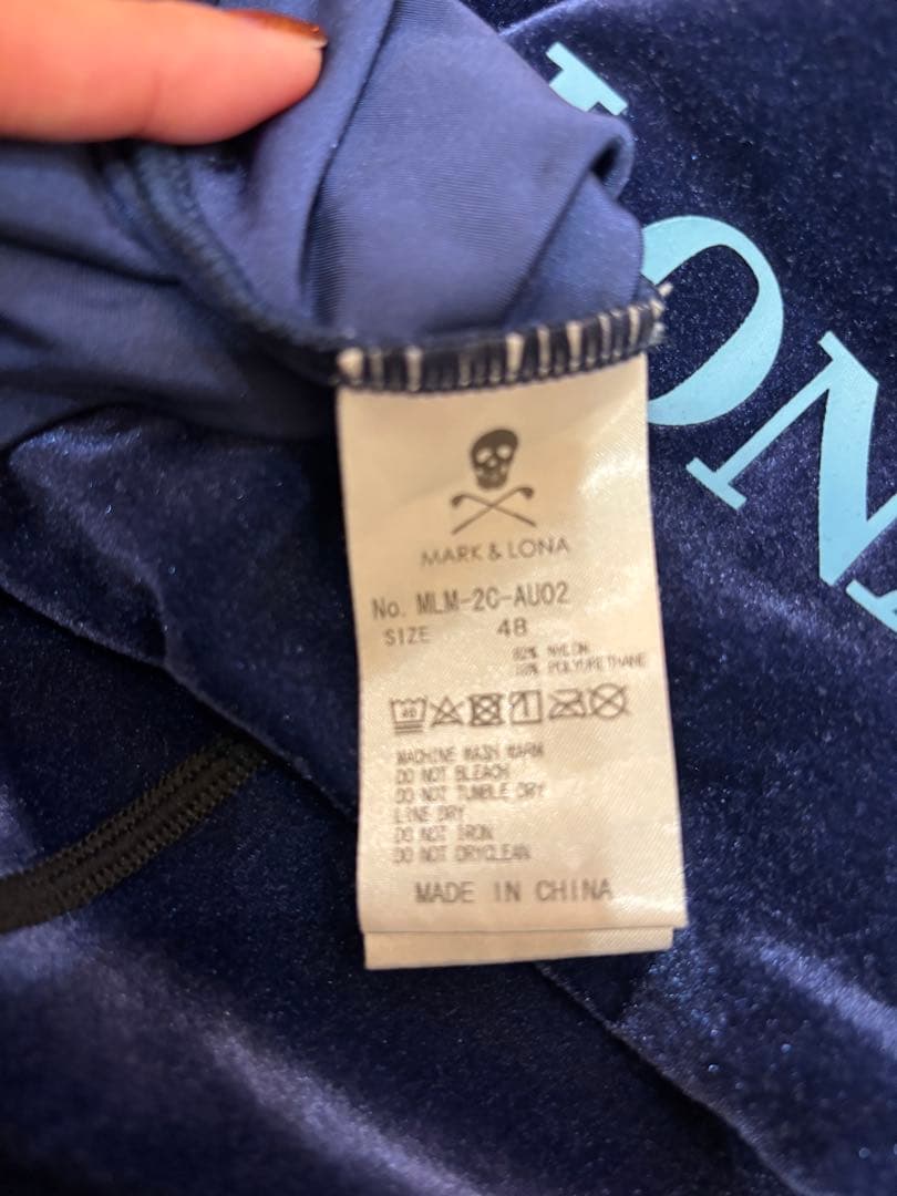 MARK & LONA ベロア長袖ハイネックシャツ 48