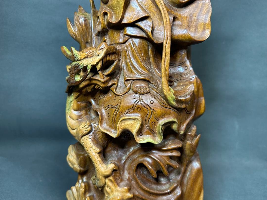 绿檀　白檀　観音　木彫り　仏教美術　仏像 骨董 木像　木製　仏教　密教　置物