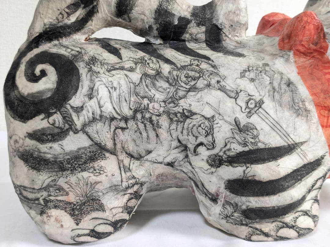 shinko 毘沙門天 虎 張り子 大場咲子