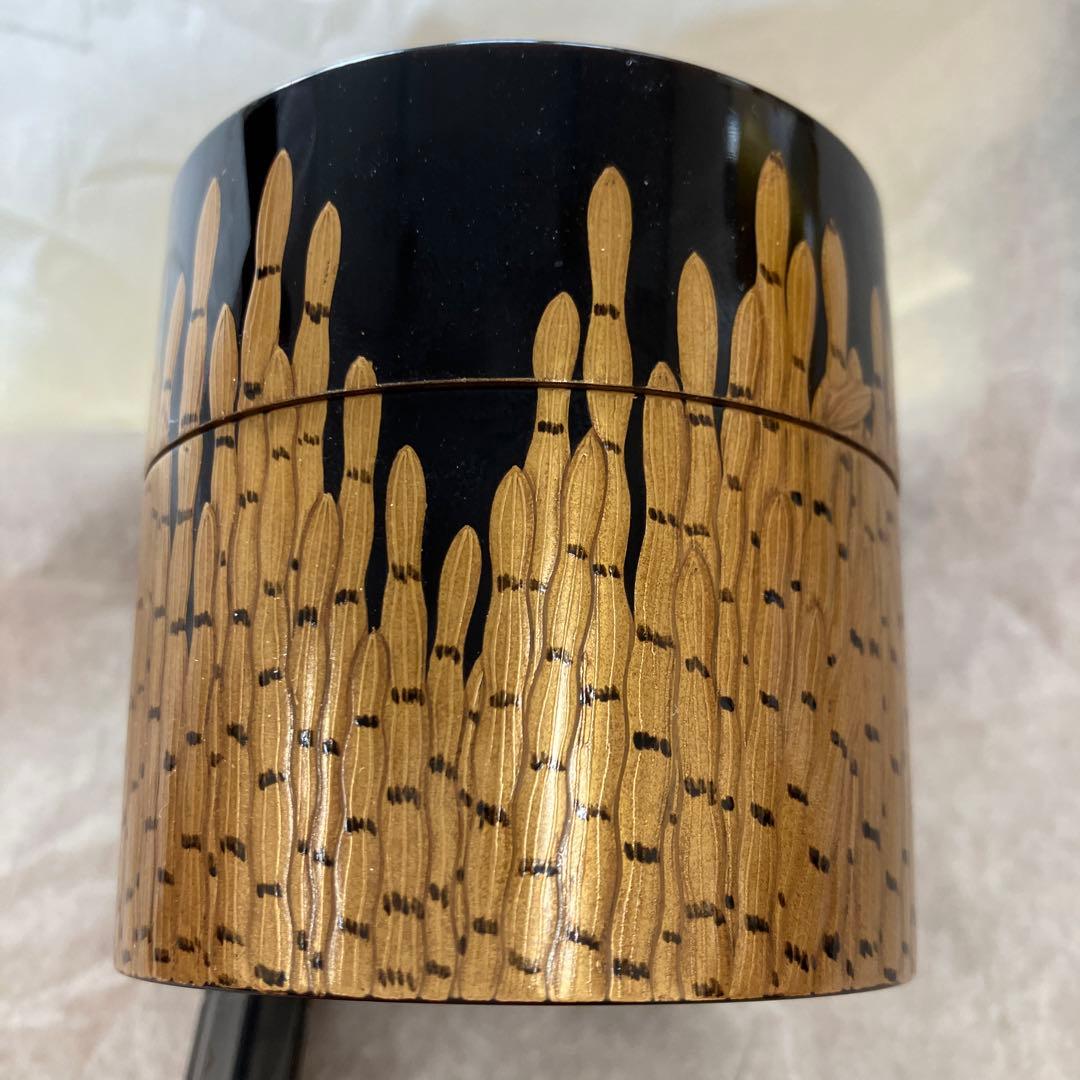 茶道具　￼棗　楽只斎好　木賊面中次　葆光斎書付　共箱　S103NT