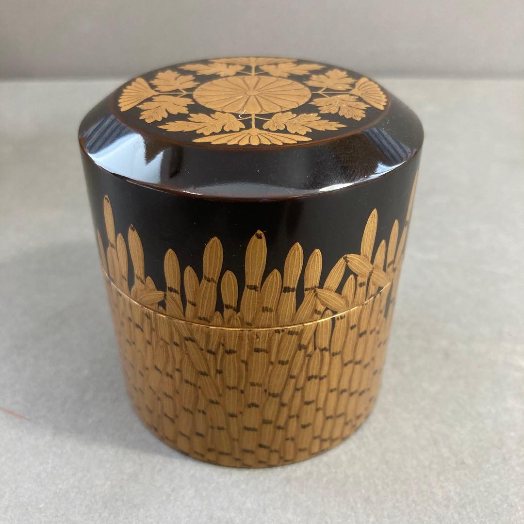 茶道具　￼棗　楽只斎好　木賊面中次　葆光斎書付　共箱　S103NT