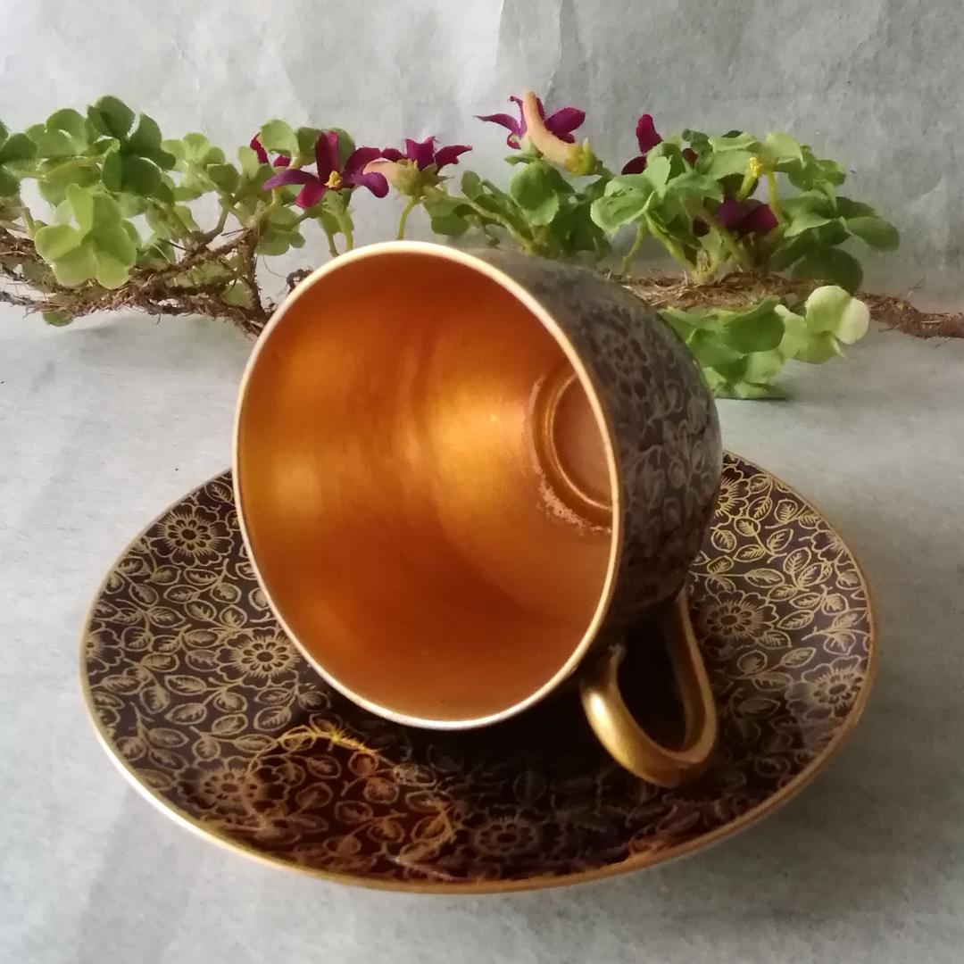 逸品　ロイヤルウースター　金彩デミタス　カップアンドソーサー　英国　アンティーク