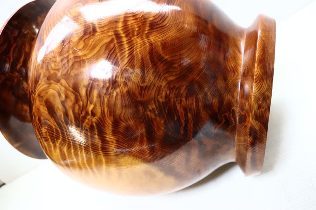 希少　屋久杉 光明杢　花瓶 花器 工芸品 花入 壺 アンティーク