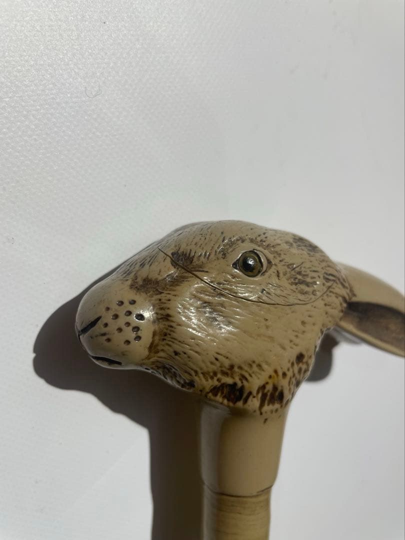 イギリス　アンティーク　ステッキ　柄の部分　ハンドル　兎　うさぎ　ラビット